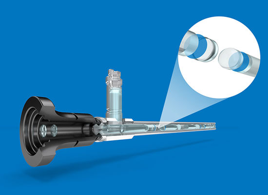 Colle uv biocompatible pour la fixation des lentilles dans endoscopes